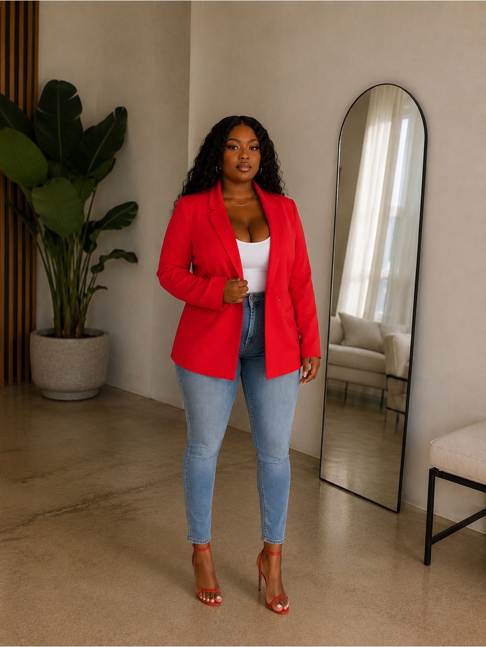 H&M Red Tailored Blazer for Women